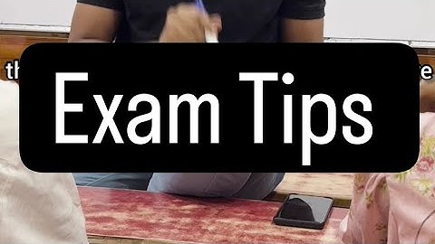 Exam Tips | Sanjay Appan