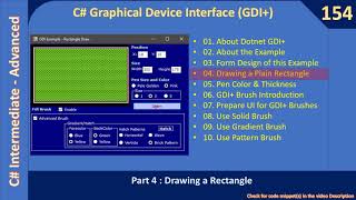 Famous C# GDI Plus | Part 4 - Drawing Rectangle | C# Advanced #154 Wealth