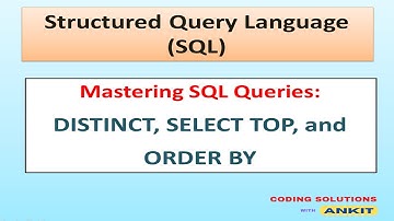 SQL SERVER - Mastering SQL Queries: DISTINCT, SELECT TOP, and ORDER BY Explained - Tutorial 4