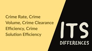Crime Rate, Crime  Volume, Crime Clearance Efficiency, Crime Solution Efficiency