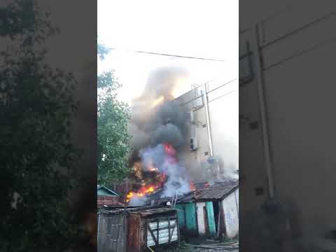 Пожар в центре Краснодара