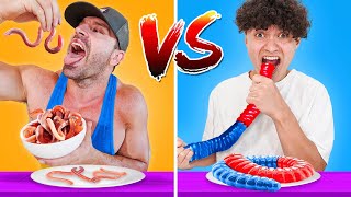 Real Food VS Gummy Food Challenge (EXTREME)