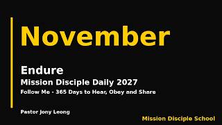 Mission Disciple Daily 2027 | November: Endure