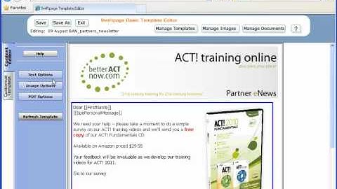 How to Attach Swiftpage Survey to An ACT Sage Email -betterACTnow training