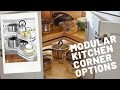 Modular Kitchen Corner. Different options for using the corner and hardware options in Hindi.
