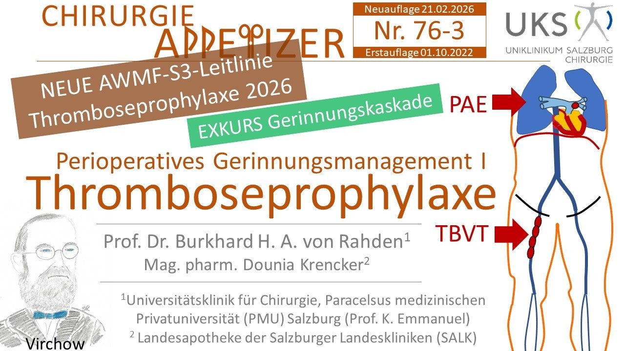 Thromboseprophylaxe Gerinnungskaskade CHIR APP Nr. 76-3