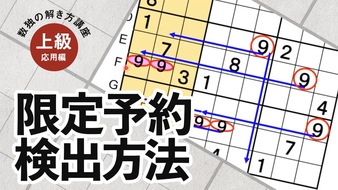 【数独の解き方講座】上級応用編「限定予約検出方法」