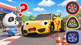 wheels race car learn shapes nursery rhymes kids songs babybus