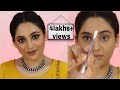 Rakshabandhan Hair+makeup under ₹250 for all skin types in hindi || smokey eye makeup using Q tip ||