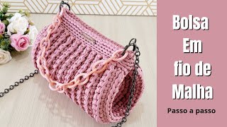 BEAUTIFUL CROCHET BAG IN RELIEF STITCH WITH ROUNDED CORNERS