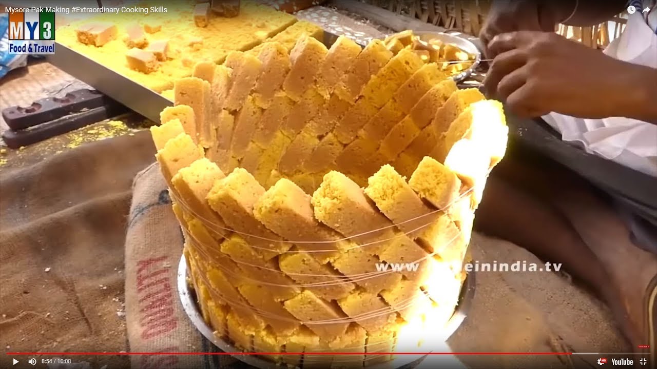 Extraordinary Style of Making Soft MysorePak | STREET FOOD