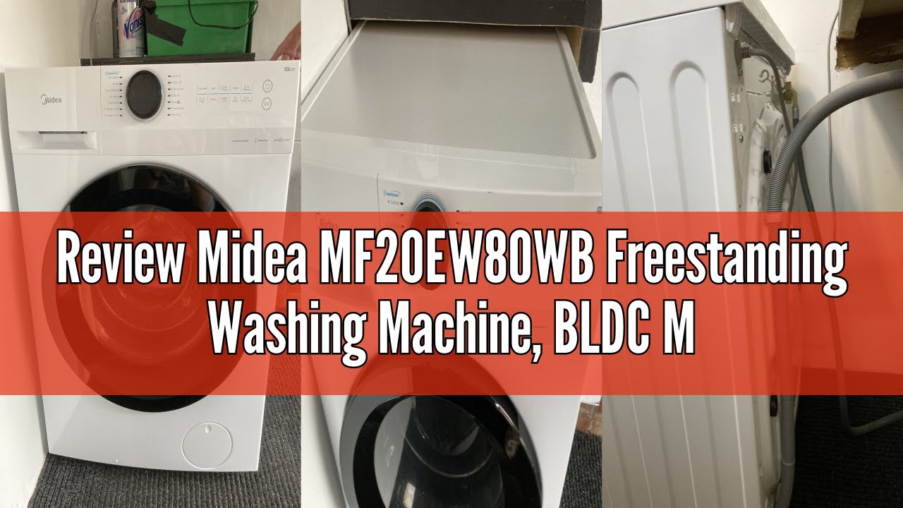 Review Midea MF20EW80WB Freestanding Washing Machine, BLDC Motor, Bright LED Display Lunar Dial, Ste