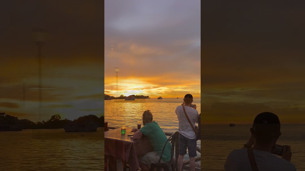 Stunning sunset at Kota Kinabalu waterfront