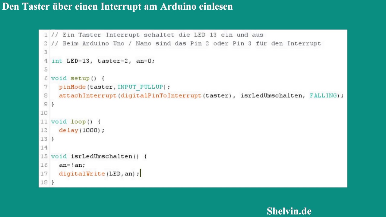 New Update Arduino Tutorial #3 - Taster per Interrupt einlesen