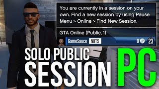 This video will teach you how to make an easy solo public session in
gta online for the pc. while a method do exists on each platform, pc
version...