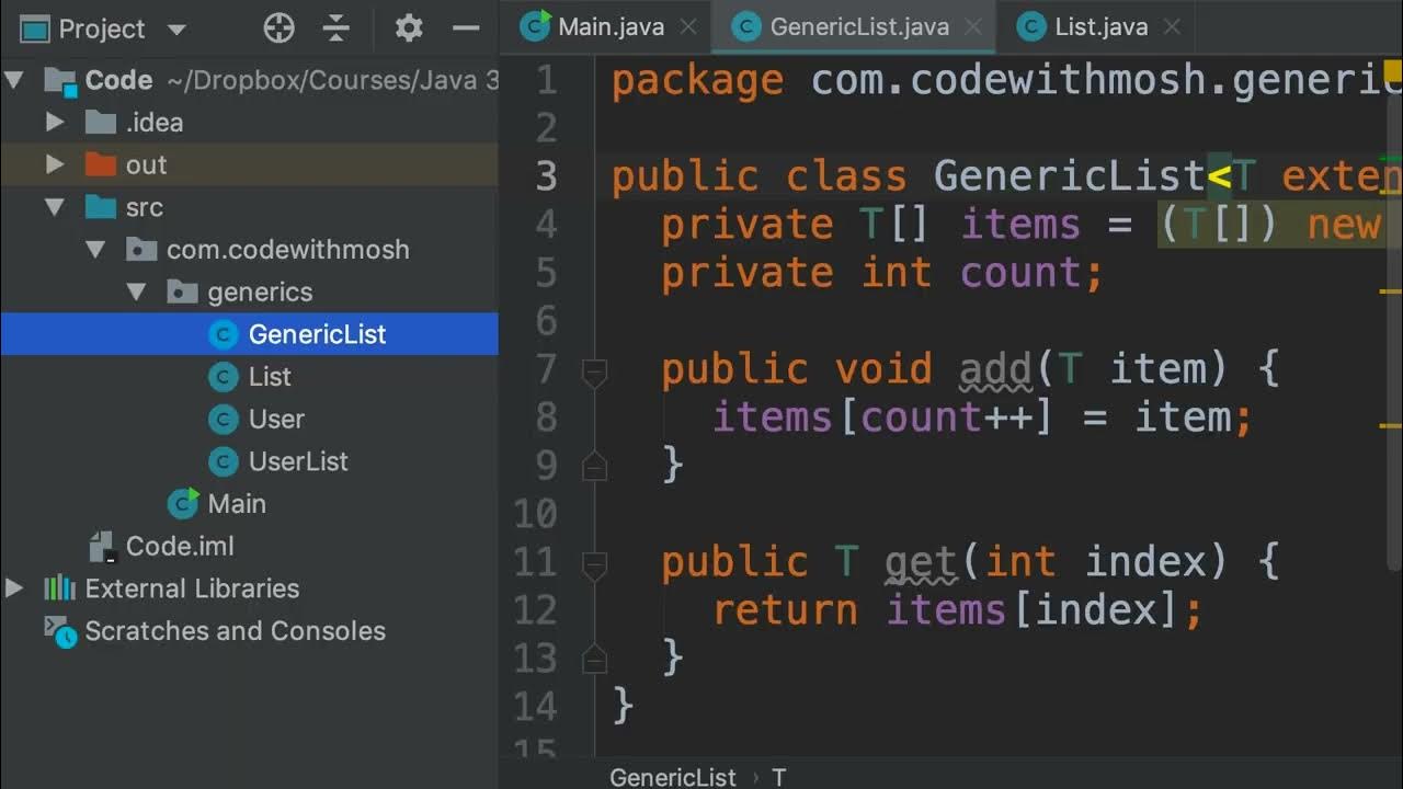 Java #141 - Type Erasure [By Mosh Hamedani] - YouTube