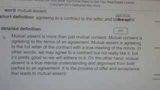 mutual assent Real Estate License Exam Study Guide AgentExamPass.com
