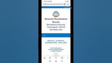 BDU Bharathidasan University Special Case Result Published for 2025