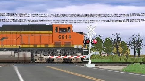 BNSF #6614 ES44C4 leading a manifest with a BNSF H2 GEVO near the Midwestern Branch on Trainz 3