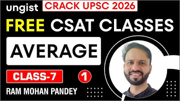 Free CSAT Classes for UPSC 2026 | Class-7 | Average 1 | English | Ram Mohan Pandey