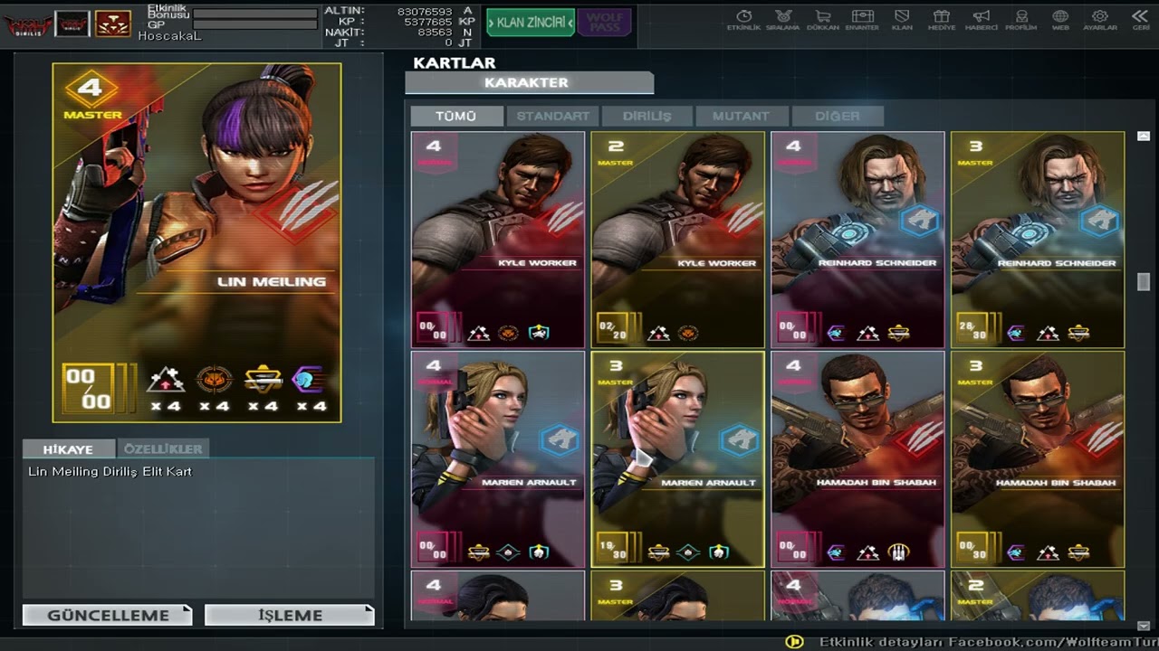 WOLFTEAM SATILIK 4 ELMAS MASTER 4lü SÜRESİZ LEGENDLİ +83 K NAKİTLİ BOL MEGA KUTLU VİP HESAP MSNLİ