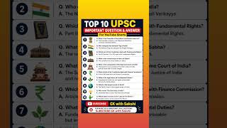 top 10 UPSC question and answer part 3 #gkinhindi #upsc #upsccivilservice #upscexam #upsccse