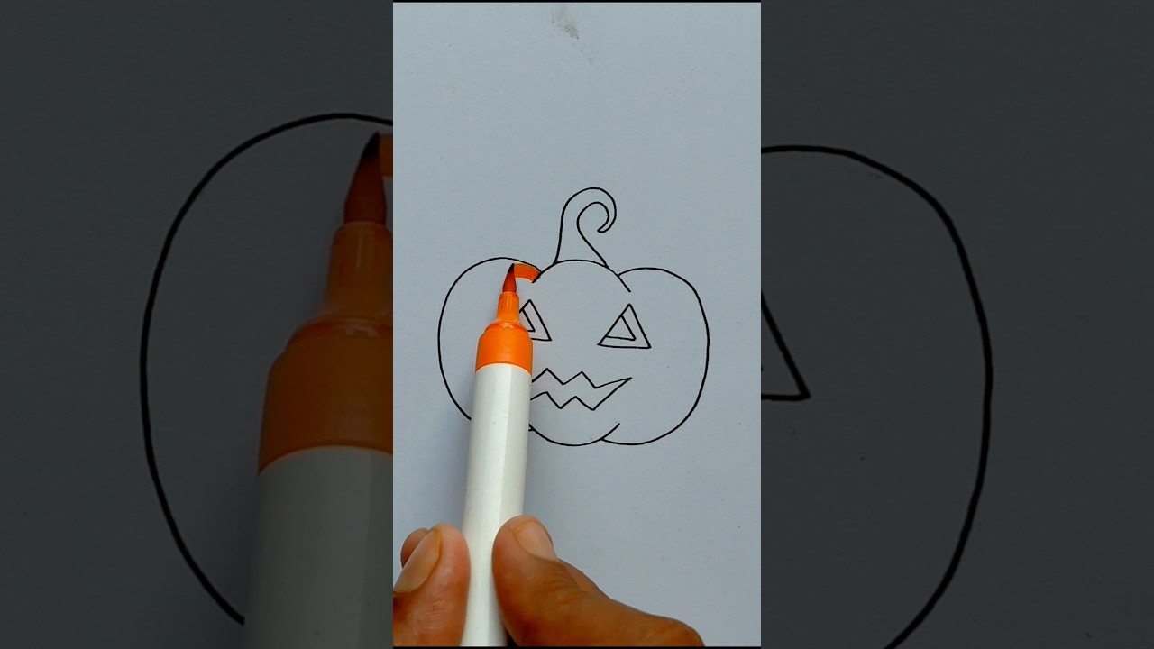 🎃 Как нарисовать тыкву на Хэллоуин 🎃 Рисование для детей || детское искусство рисования на Хэллоуин
