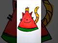 How to Color a Watermelon Cat | Easy Art