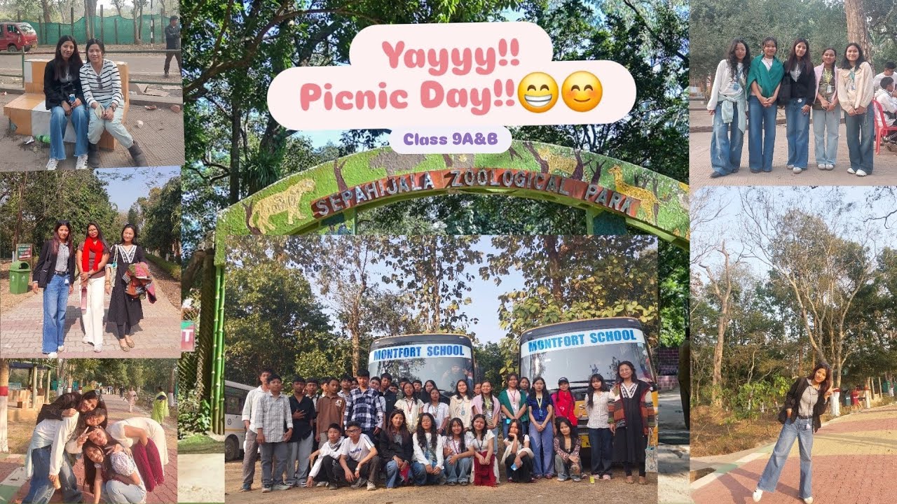 School Picnic to Sepahijala and Tepania||class 9A &B||25th Jan 2026||Montfort School 