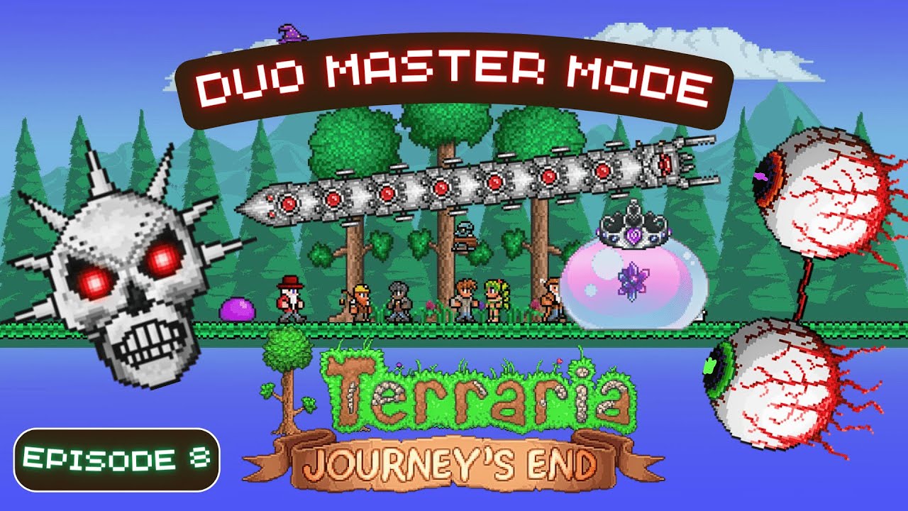 Queen Slime & Mechanical Bosses Duo Terraria Master Mode YouTube