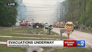 Residents are being evacuated as Collier County brush fire continues to grow