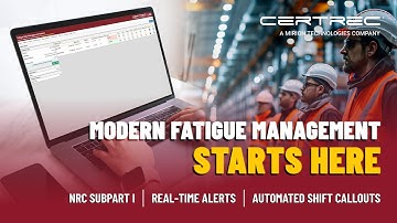 Certrec FRMS: Automating NRC Fatigue Rule Compliance | Certrec