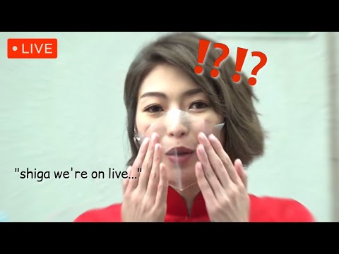 shiga forgetting she's on live