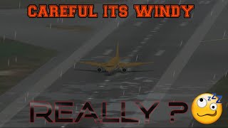 HEAVY WIND DURING LANDING AIRBUS A320