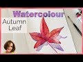 How to Paint an Autumn Leaf in Watercolour // Watercolor Leaf Painting