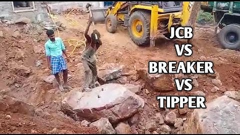 Awesome!! Small Boy Massive Rock Splitting Using Weed And Hand Chisel Hammer / JCB Vs big rock