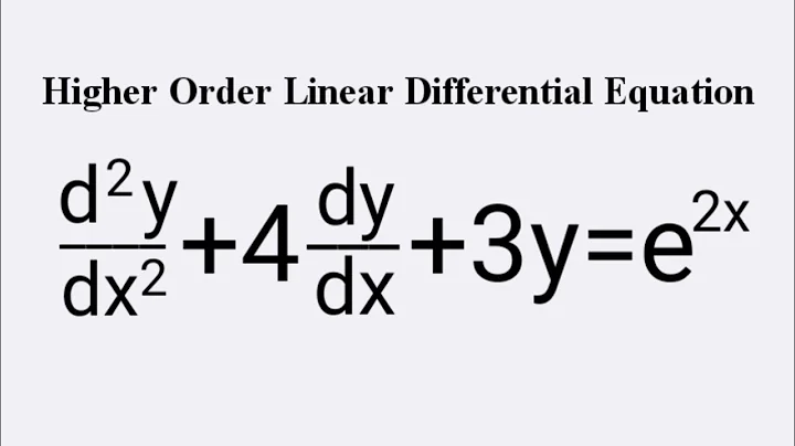 d^2y/dx^2+4dy/dx+3y=e^2x #HigherOrderLinearDifferentialEquation L788