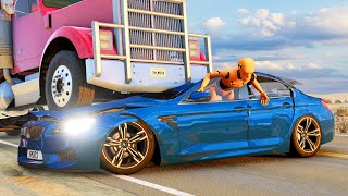 Realistic Highway Crashes #01 🔥 BeamNG Drive