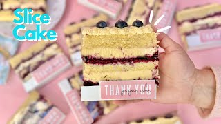 SLICE CAKE 🍰 The slice of cake that will drive YOUR CUSTOMERS CRAZY 🤤 Lemon cake with blueberry