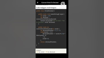 Java program to convert octal to decimal #octaltodecimal #java #shorts #javaprogramming #ytshorts