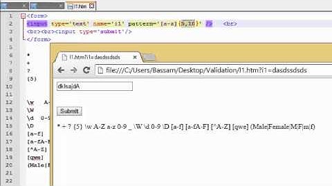 Regular expression in HTML to make conditions to the form inputs - lesson 2