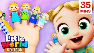 Die FingerFamilie | Fingerpuppen | Kinderlieder für Kleinkinder | Little World Deutsch