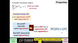 ECE Purdue Boltzmann Law Physics to Computers L3.1: Transition Matrix - Markov Chain Monte Carlo