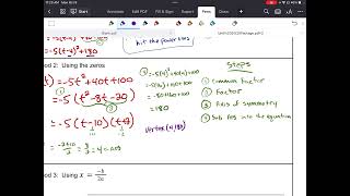 MCR3U - Unit 3, Lesson 2 - Finding the Max or Min Value