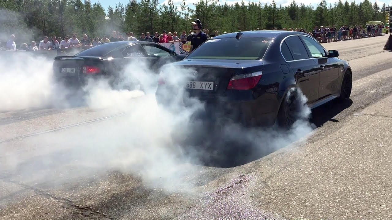 Pontiac GTO 5.7T vs BMW 535D E60 1/4 mile drag race
