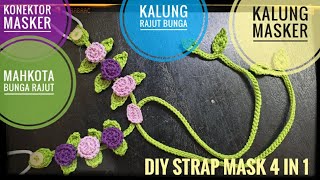 crochet / tutorial merajut konektor masker untuk pemula / motif bunga