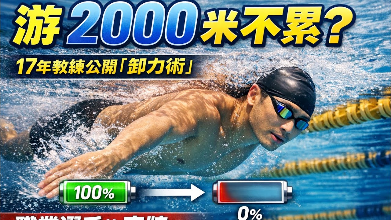 為什麼你游 50 米就喘？17年教練公開「低耗氧公式」，教你像職業選手一樣輕鬆巡航！#自由泳 #游泳教學 #17年教練
