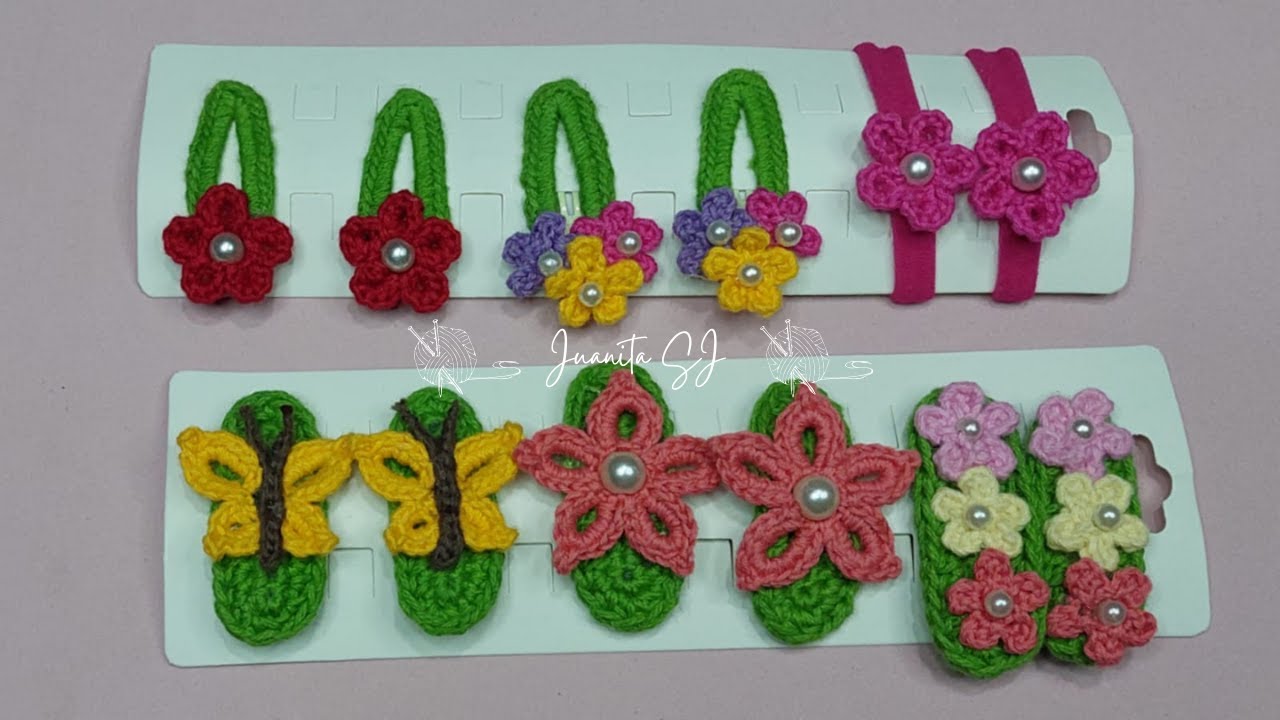 ACCESORIOS PARA EL CABELLO/ PRENDEDORES PARA EL CABELLO TEJIDOS A CROCHET PASO A PASO