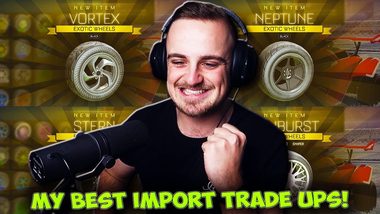 SO MANY AWESOME PAINTED EXOTIC WHEELS! - Trading Up ALL Of My Imports in Rocket League!