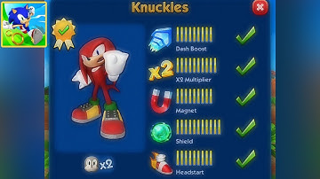 SONIC DASH | KNUCKLES ALL LEVELS MAX UPGRADE GAMEPLAY